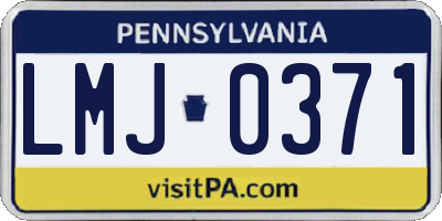 PA license plate LMJ0371