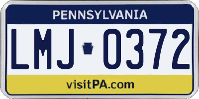 PA license plate LMJ0372