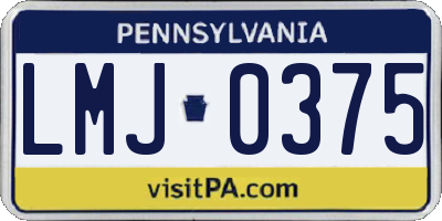 PA license plate LMJ0375