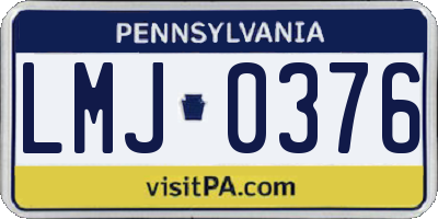 PA license plate LMJ0376