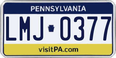 PA license plate LMJ0377