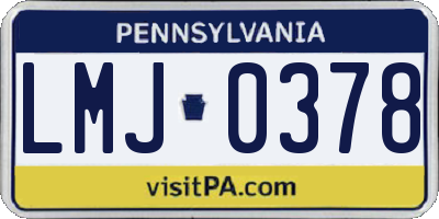 PA license plate LMJ0378