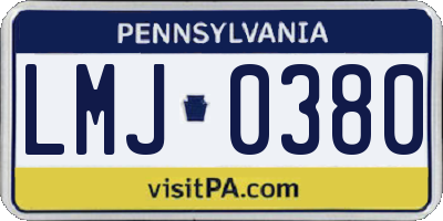 PA license plate LMJ0380
