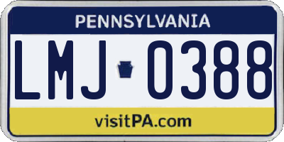 PA license plate LMJ0388
