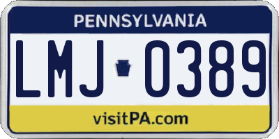PA license plate LMJ0389