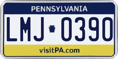 PA license plate LMJ0390