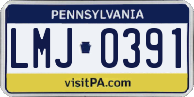 PA license plate LMJ0391