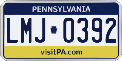 PA license plate LMJ0392