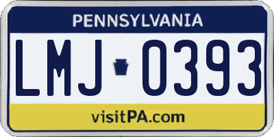 PA license plate LMJ0393