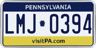 PA license plate LMJ0394