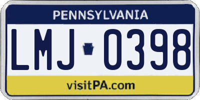 PA license plate LMJ0398