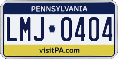 PA license plate LMJ0404