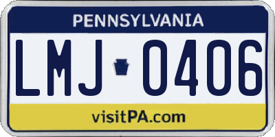 PA license plate LMJ0406