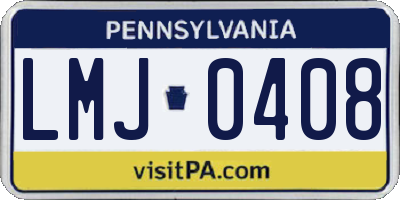 PA license plate LMJ0408
