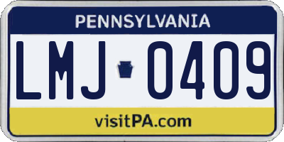 PA license plate LMJ0409