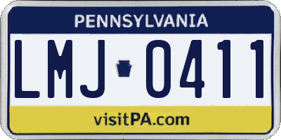PA license plate LMJ0411