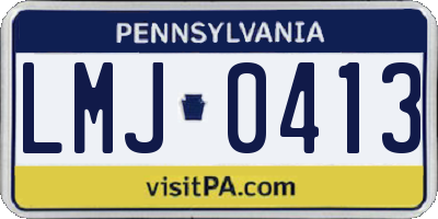 PA license plate LMJ0413