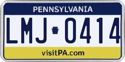 PA license plate LMJ0414