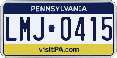 PA license plate LMJ0415