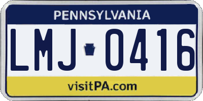 PA license plate LMJ0416