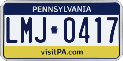 PA license plate LMJ0417
