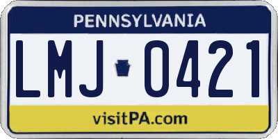 PA license plate LMJ0421