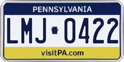 PA license plate LMJ0422