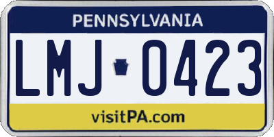 PA license plate LMJ0423