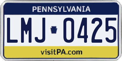 PA license plate LMJ0425