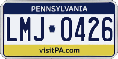 PA license plate LMJ0426