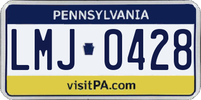 PA license plate LMJ0428