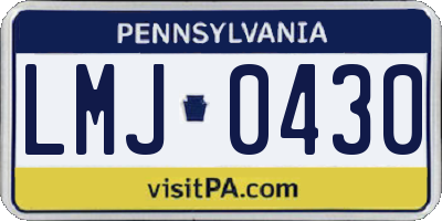 PA license plate LMJ0430