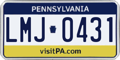 PA license plate LMJ0431