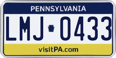 PA license plate LMJ0433