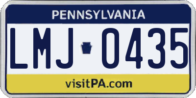 PA license plate LMJ0435
