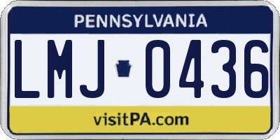PA license plate LMJ0436