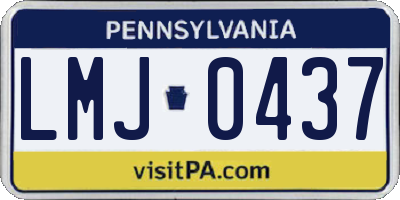 PA license plate LMJ0437