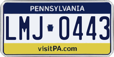 PA license plate LMJ0443