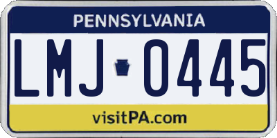PA license plate LMJ0445