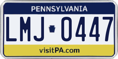 PA license plate LMJ0447