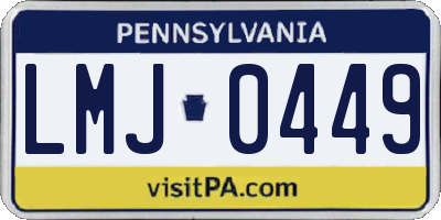 PA license plate LMJ0449