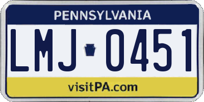 PA license plate LMJ0451