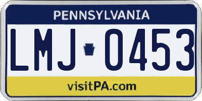 PA license plate LMJ0453
