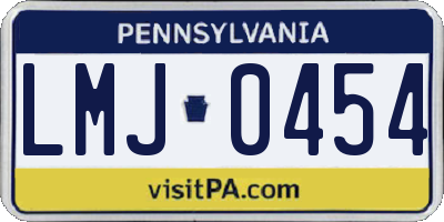 PA license plate LMJ0454