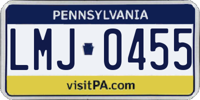 PA license plate LMJ0455