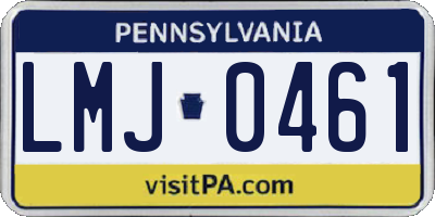PA license plate LMJ0461