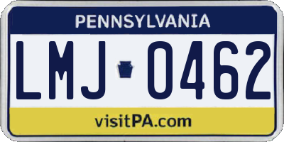 PA license plate LMJ0462