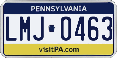 PA license plate LMJ0463