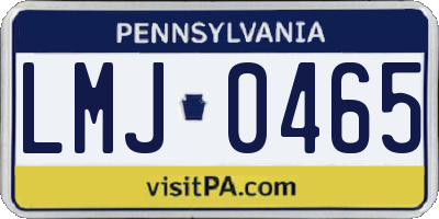 PA license plate LMJ0465