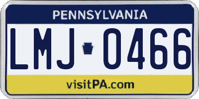 PA license plate LMJ0466